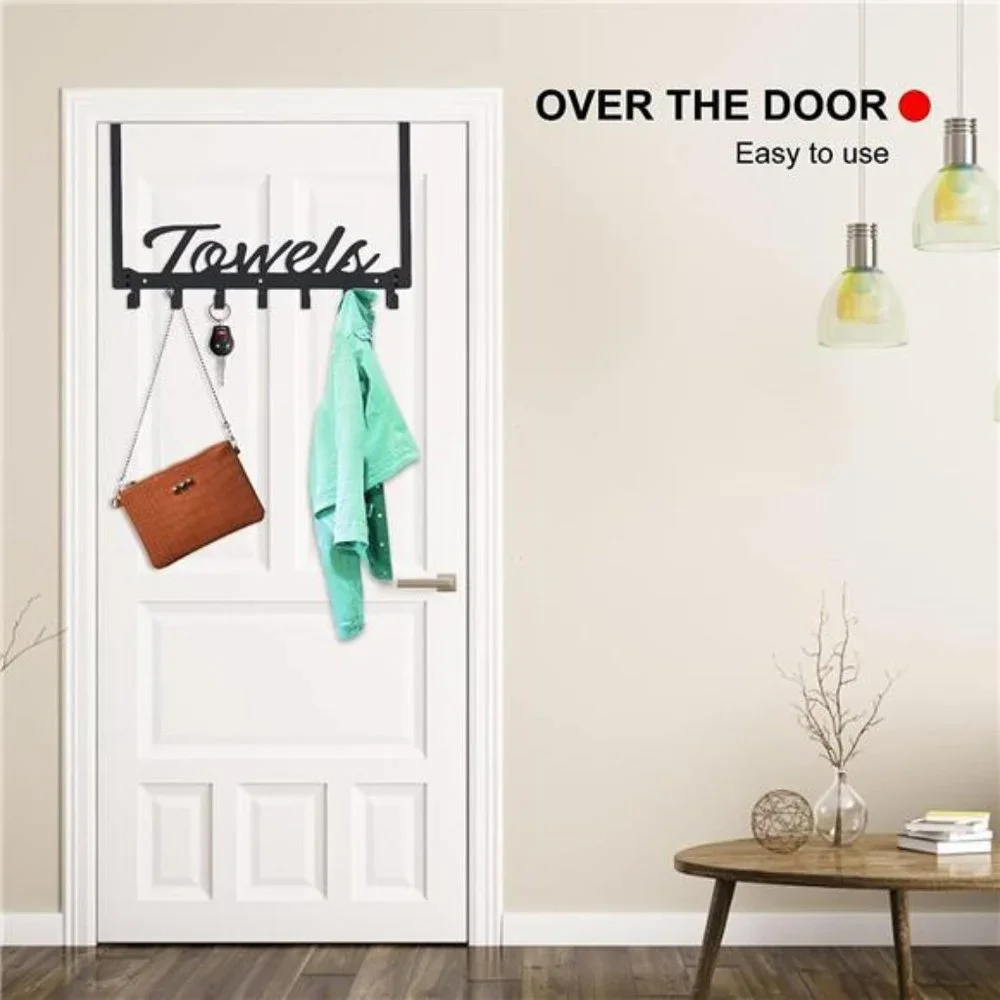 Over The Door Hooks, Towel Rack for Bathroom Towel Holder for Hanging Heavy Duty